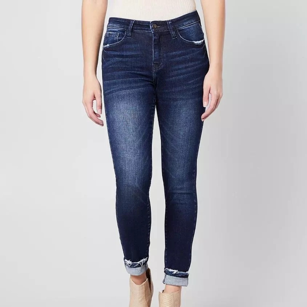 KanCan Jeans- Signature Mid-Rise Ankle Skinny Cuffed Jean